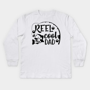 Less Talk More Fishing - Gift For Fishing Lovers, Fisherman - Black And White Simple Font Kids Long Sleeve T-Shirt